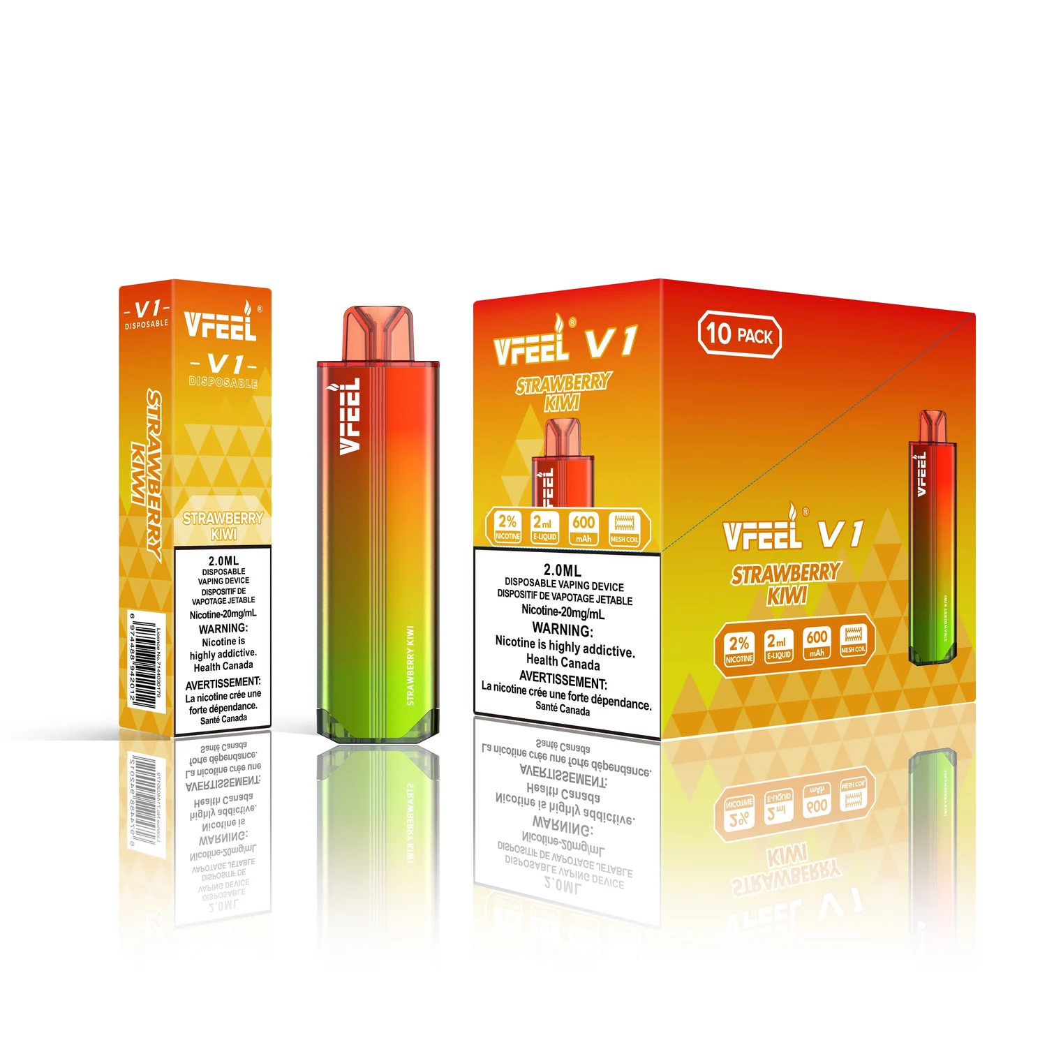 VFEEL V1 STRAWBERRY KIWI STRAWBERRY KIWI VFEEL V1 Disposable Vapes available at Puff N Pass Vapes in Abbotsford BC
