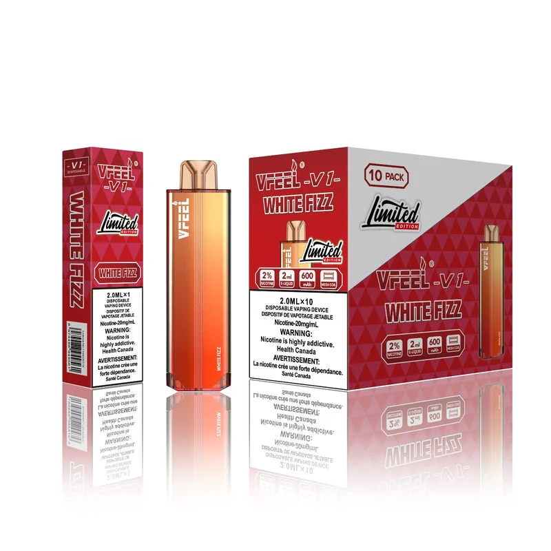 VFEEL V1 WHITE FIZZ WHITE FIZZ VFEEL V1 Disposable Vapes available at Puff N Pass Vapes in Abbotsford BC
