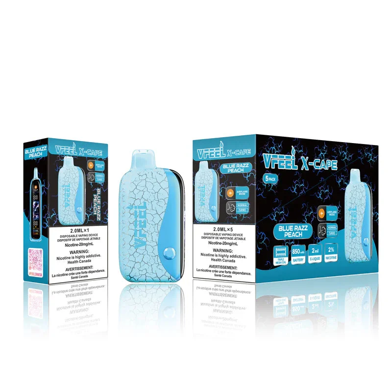 VFEEL X CAPE BLUE RAZZ PEACH BLUE RAZZ PEACH VFEEL X Disposable Vapes available at Puff N Pass Vapes in Abbotsford BC