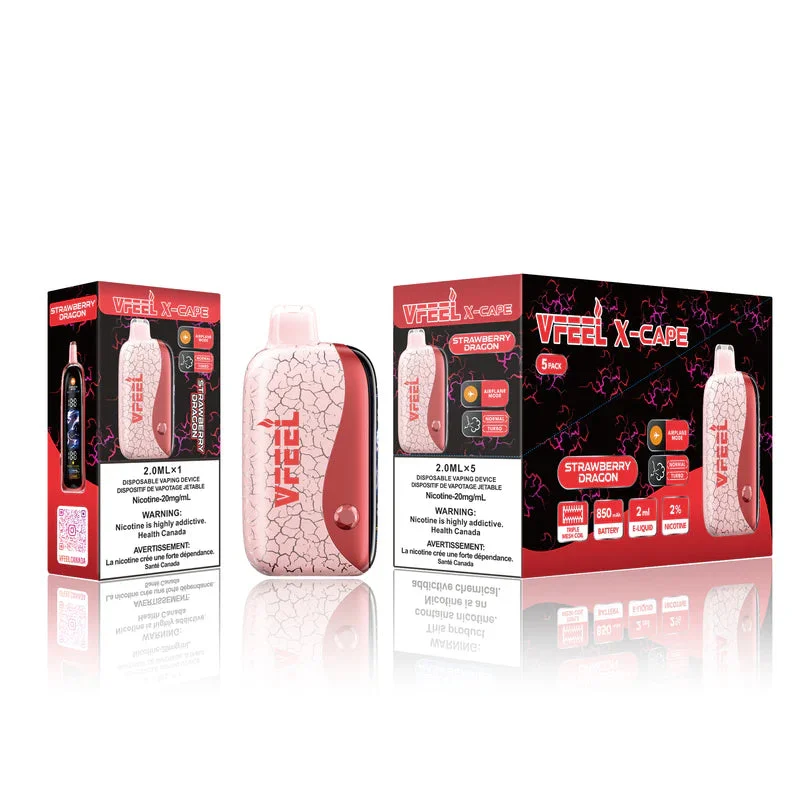 VFEEL X CAPE STRAWBERRY DRAGON STRAWBERRY DRAGON VFEEL X Disposable Vapes available at Puff N Pass Vapes in Abbotsford BC