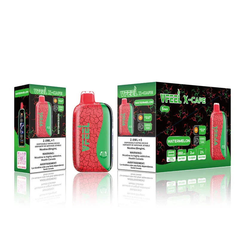 VFEEL X CAPE WATERMELON WATERMELON VFEEL X Disposable Vapes available at Puff N Pass Vapes in Abbotsford BC