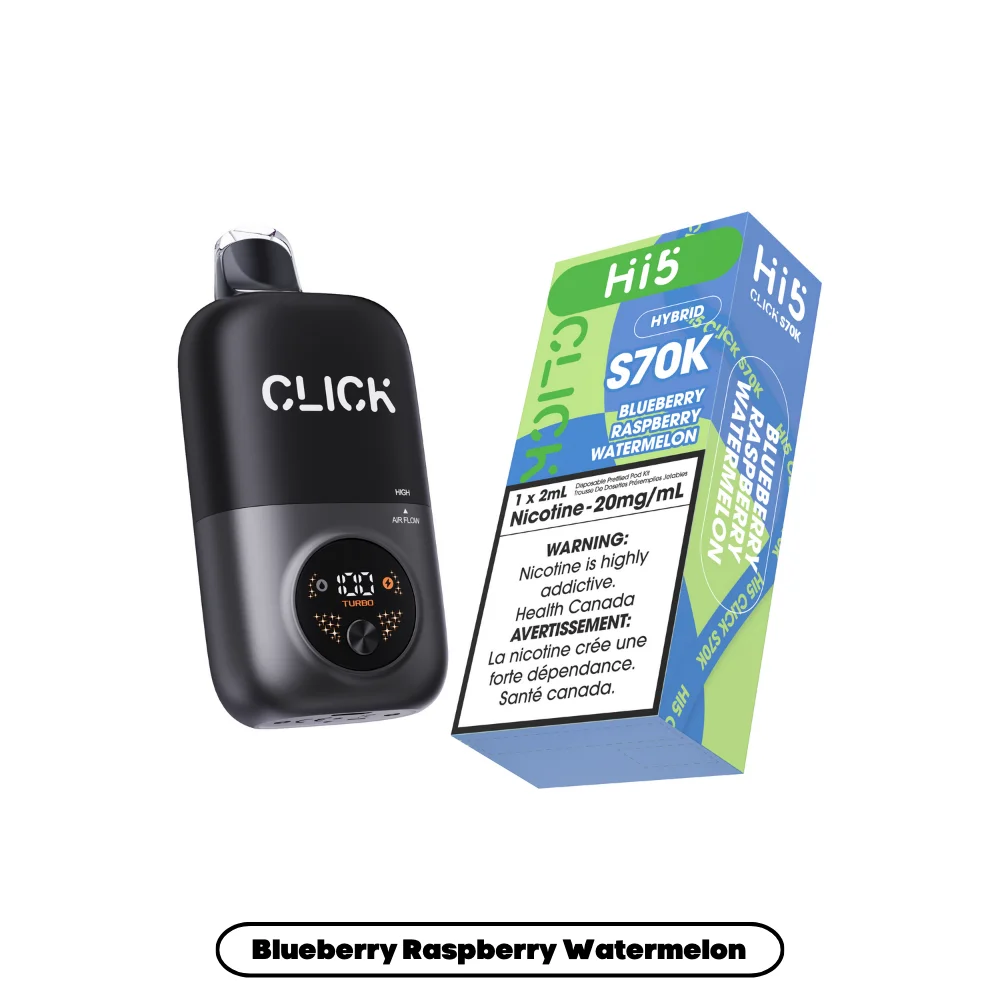 HI 5 S70K BLUEBERRY RASPBERRY WATERMELON S70K BLUEBERRY RASPBERRY WATERMELON HI 5 Pre-Filled Pod Starter Kits available at Puff N Pass Vapes in Abbotsford BC