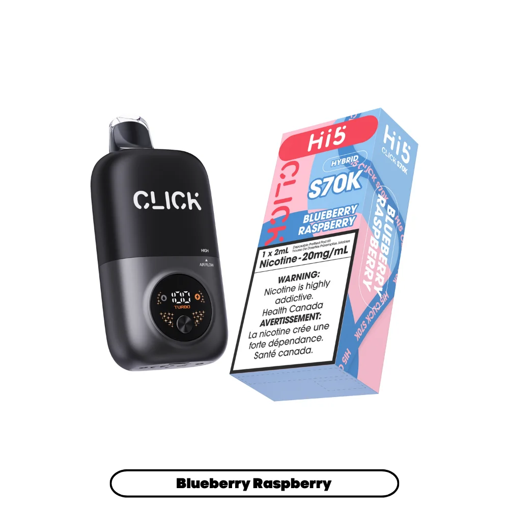 HI 5 S70K BLUEBERRY RASPBERRY S70K BLUEBERRY RASPBERRY HI 5 Pre-Filled Pod Starter Kits available at Puff N Pass Vapes in Abbotsford BC