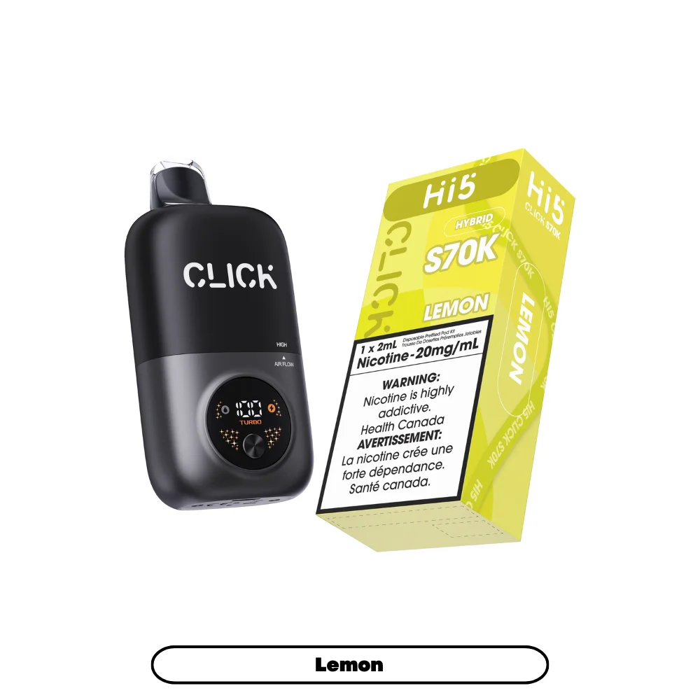 HI 5 S70K LEMON S70K LEMON HI 5 Pre-Filled Pod Starter Kits available at Puff N Pass Vapes in Abbotsford BC