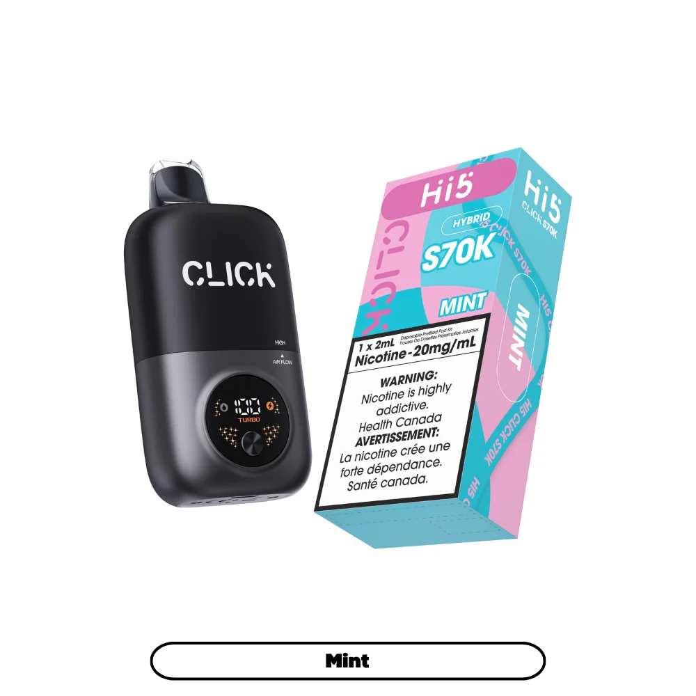 HI 5 S70K MINT S70K MINT HI 5 Pre-Filled Pod Starter Kits available at Puff N Pass Vapes in Abbotsford BC