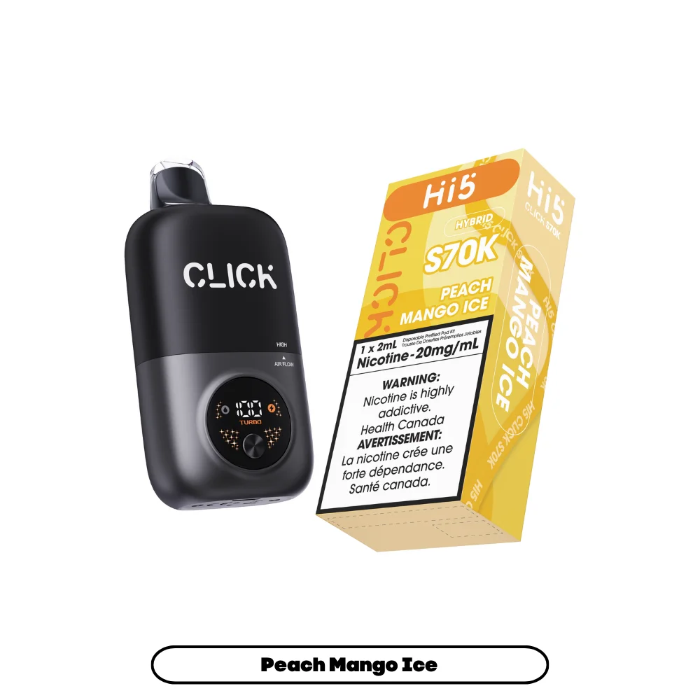 HI 5 S70K PEACH MANGO ICE S70K PEACH MANGO ICE HI 5 Pre-Filled Pod Starter Kits available at Puff N Pass Vapes in Abbotsford BC
