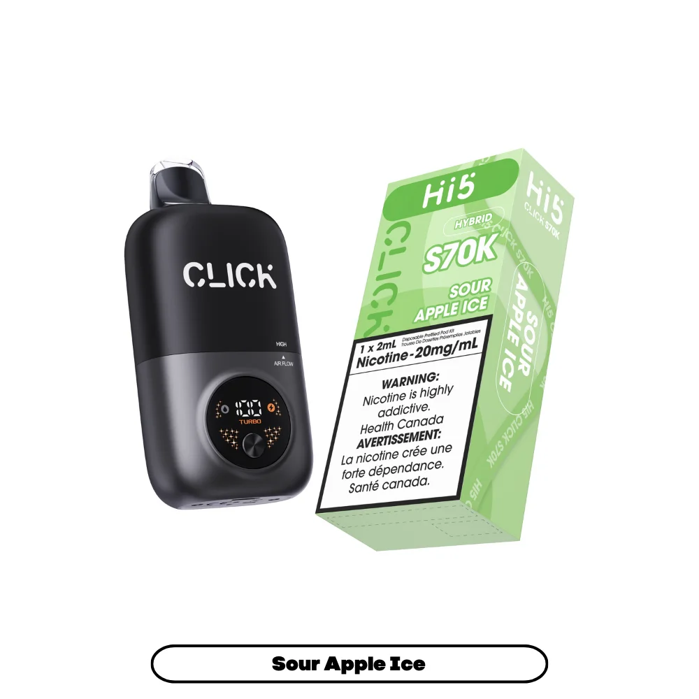 HI 5 S70K SOUR APPLE ICE S70K SOUR APPLE ICE HI 5 Pre-Filled Pod Starter Kits available at Puff N Pass Vapes in Abbotsford BC