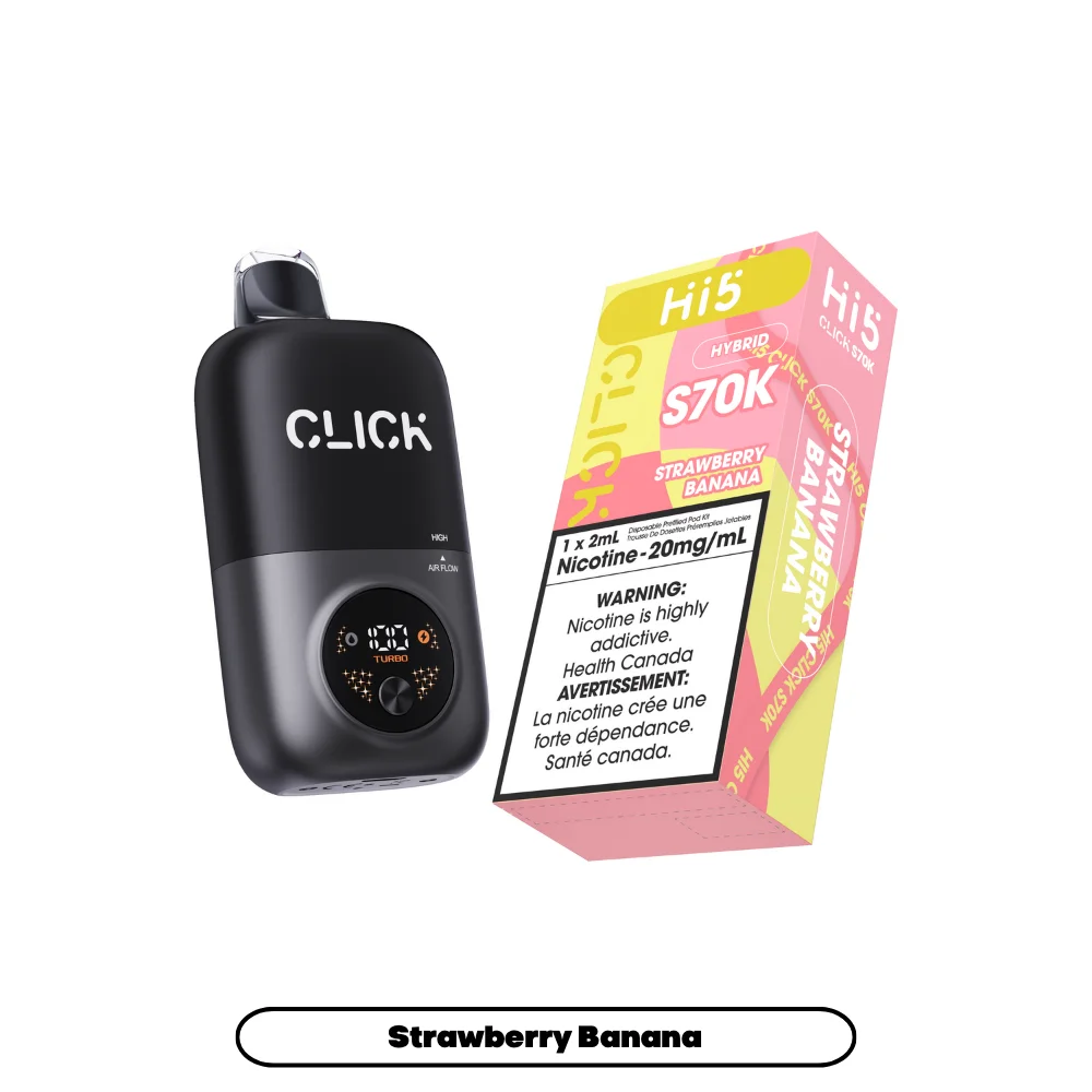HI 5 S70K STRAWBERRY BANANA S70K STRAWBERRY BANANA HI 5 Pre-Filled Pod Starter Kits available at Puff N Pass Vapes in Abbotsford BC
