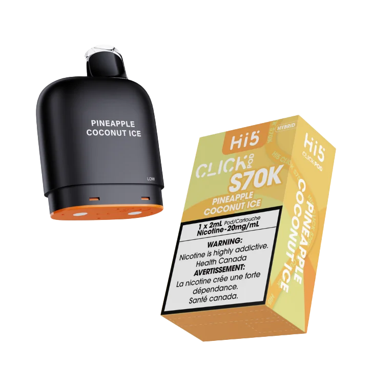 HI 5 S70K POD PINEAPPLE COCONUT ICE S70K PINEAPPLE COCONUT ICE HI 5 Pre-Filled Pods available at Puff N Pass Vapes in Abbotsford BC