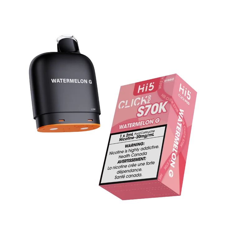 HI 5 S70K POD WATERMELON G S70K WATERMELON G HI 5 Pre-Filled Pods available at Puff N Pass Vapes in Abbotsford BC