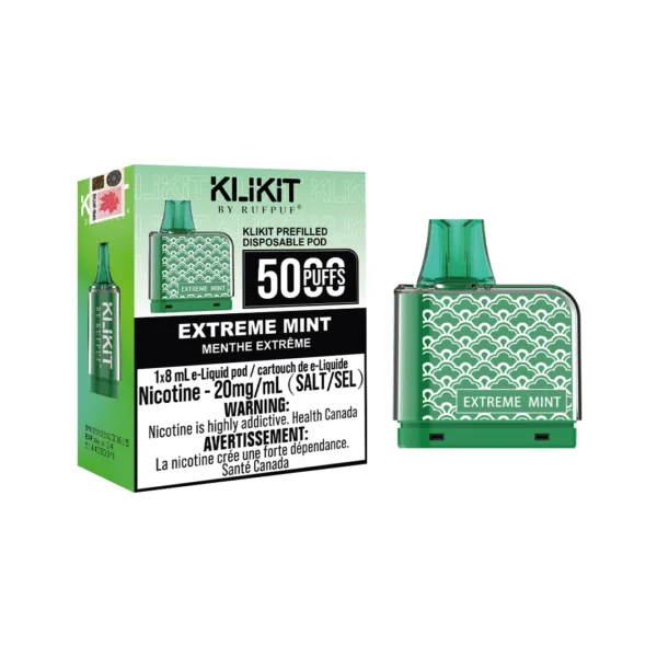 KLIKIT EXTREME MINT 5000 EXTREME MINT Klikit Pre-Filled Pods available at Puff N Pass Vapes in Abbotsford BC