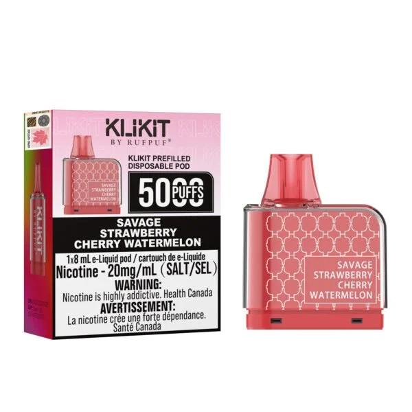 KLIKIT SUPER STRAWBERRY RASPBERRY BLUEBERRY ICE 5000 SUPER STRAWBERRY RASPBERRY BLUEBERRY ICE Klikit Pre-Filled Pods available at Puff N Pass Vapes in Abbotsford BC