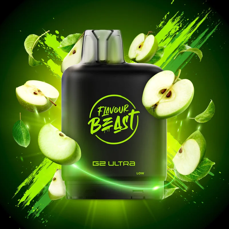 FLAVOUR BEAST X G2 GUSTO GREEN APPLE GUSTO GREEN APPLE FLAVOUR BEAST Pre-Filled Pods available at Puff N Pass Vapes in Abbotsford BC