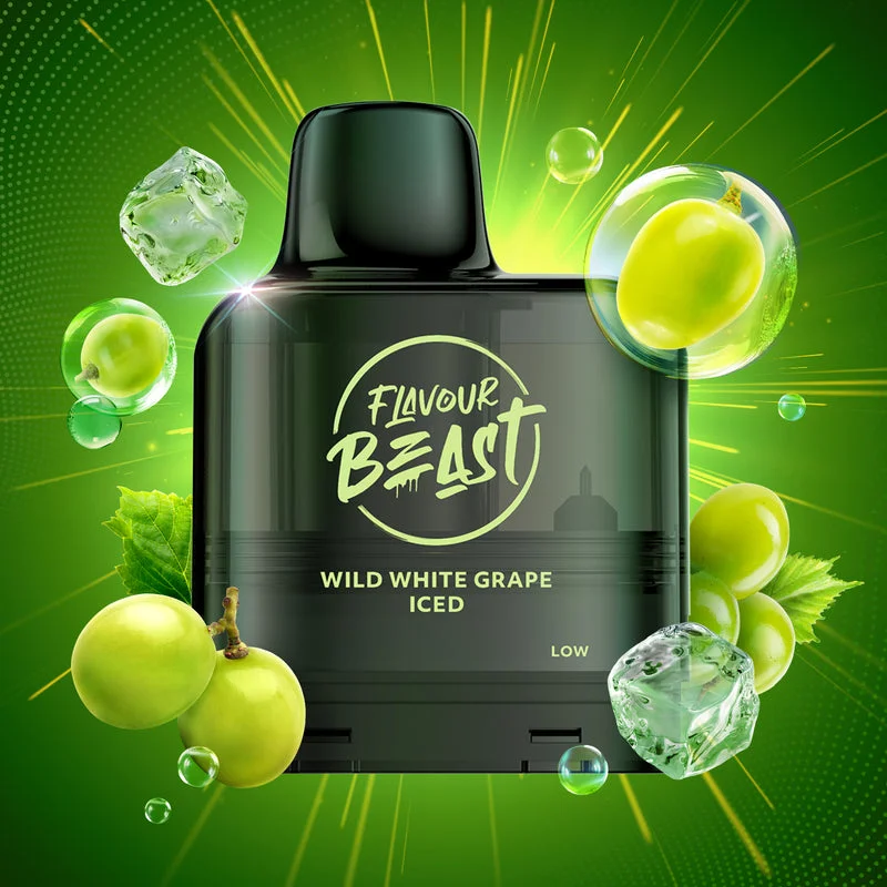 FLAVOUR BEAST X G2 ICED WILD WHITE GRAPE ICED WILD WHITE GRAPE FLAVOUR BEAST Pre-Filled Pods available at Puff N Pass Vapes in Abbotsford BC