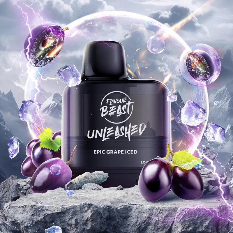 FLAVOUR BEAST X G2 UNLEASHED ICED EPIC GRAPE UNLEASHED ICED EPIC GRAPE FLAVOUR BEAST Pre-Filled Pods available at Puff N Pass Vapes in Abbotsford BC