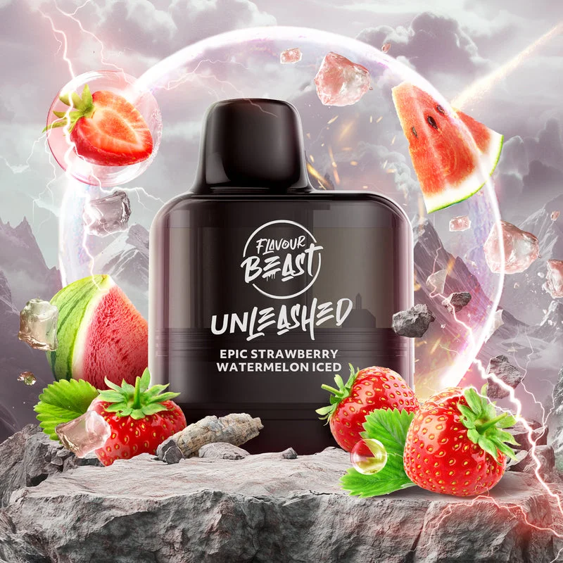 FLAVOUR BEAST X G2 UNLEASHED ICED EPIC STRAWBERRY WATERMELON UNLEASHED ICED EPIC STRAWBERRY WATERMELON FLAVOUR BEAST Pre-Filled Pods available at Puff N Pass Vapes in Abbotsford BC