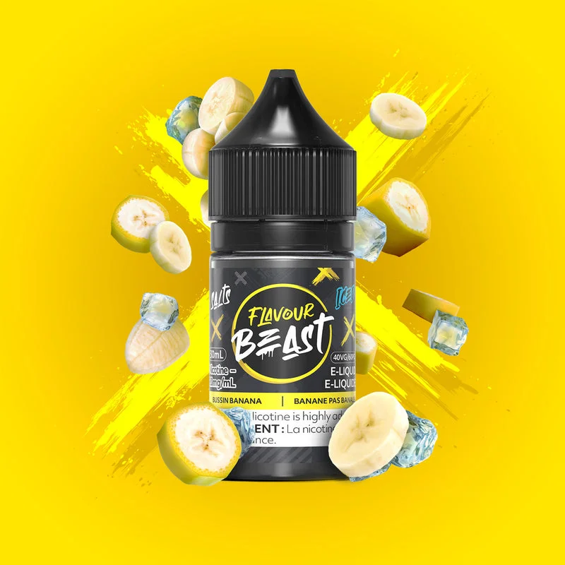 FLAVOUR BEAST 10MG ICED BUSSIN BANANA ICED BUSSIN BANANA FLAVOUR BEAST E-Liquids 0.1-10mg available at Puff N Pass Vapes in Abbotsford BC