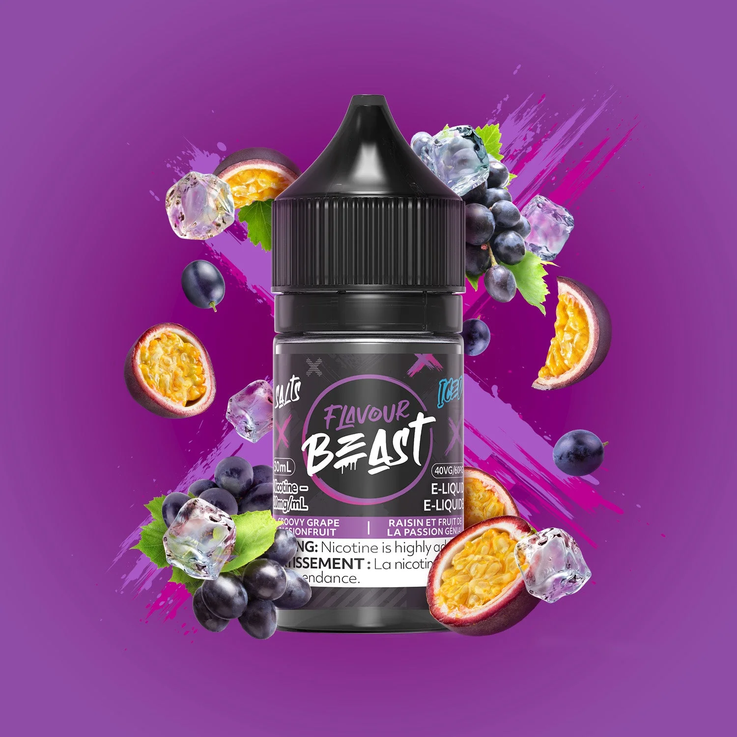 FLAVOUR BEAST 10MG ICED GROOVY GRAPE PASSIONFRUIT ICED GROOVY GRAPE PASSIONFRUIT FLAVOUR BEAST E-Liquids 0.1-10mg available at Puff N Pass Vapes in Abbotsford BC