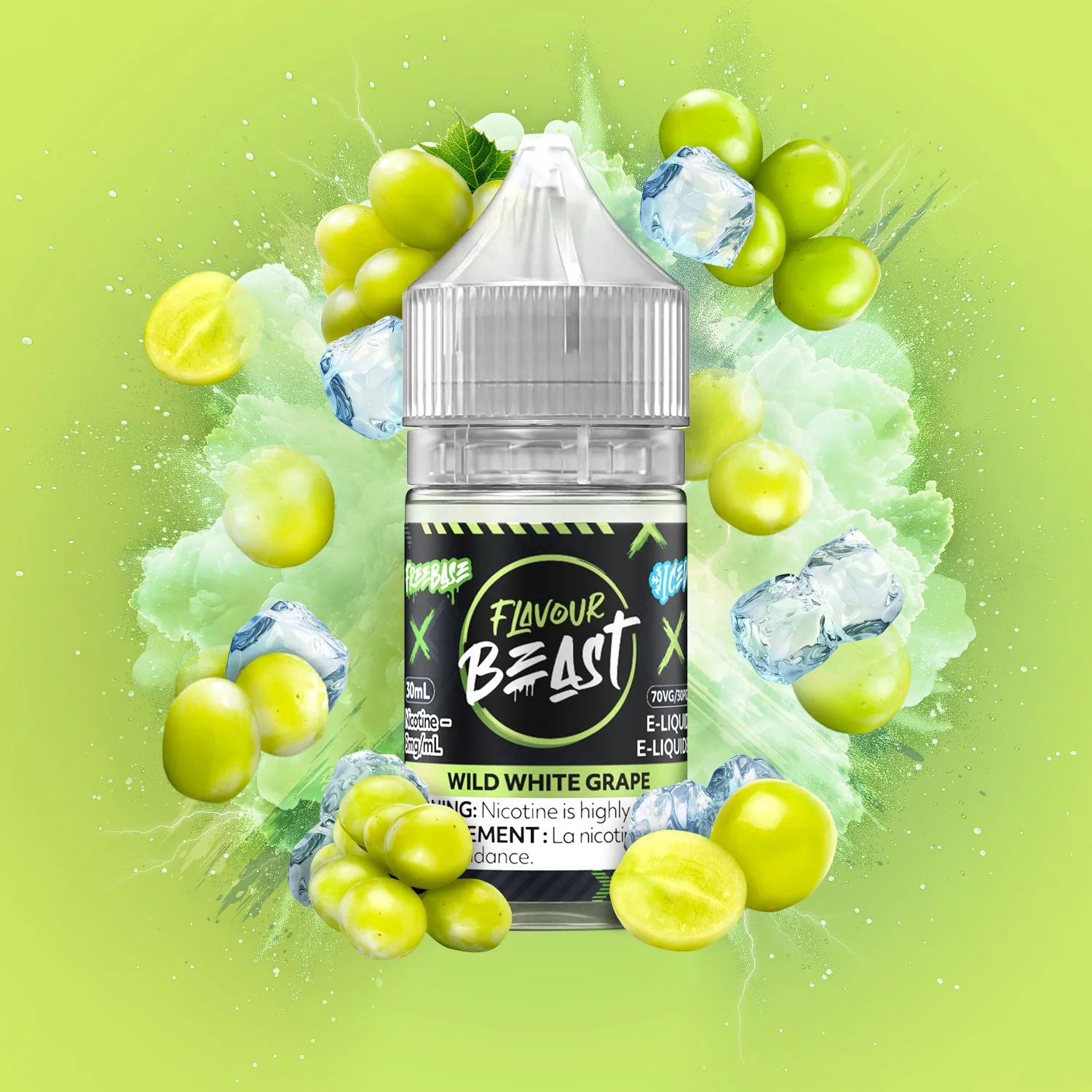 FLAVOUR BEAST 3MG ICED WILD WHITE GRAPE ICED WILD WHITE GRAPE FLAVOUR BEAST E-Liquids 0.1-10mg available at Puff N Pass Vapes in Abbotsford BC