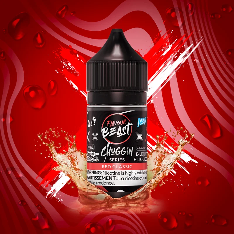 FLAVOUR BEAST 20MG CHUGGIN RED CLASSIC ICED CHUGGIN RED CLASSIC ICED FLAVOUR BEAST E-Liquids 12-20mg available at Puff N Pass Vapes in Abbotsford BC