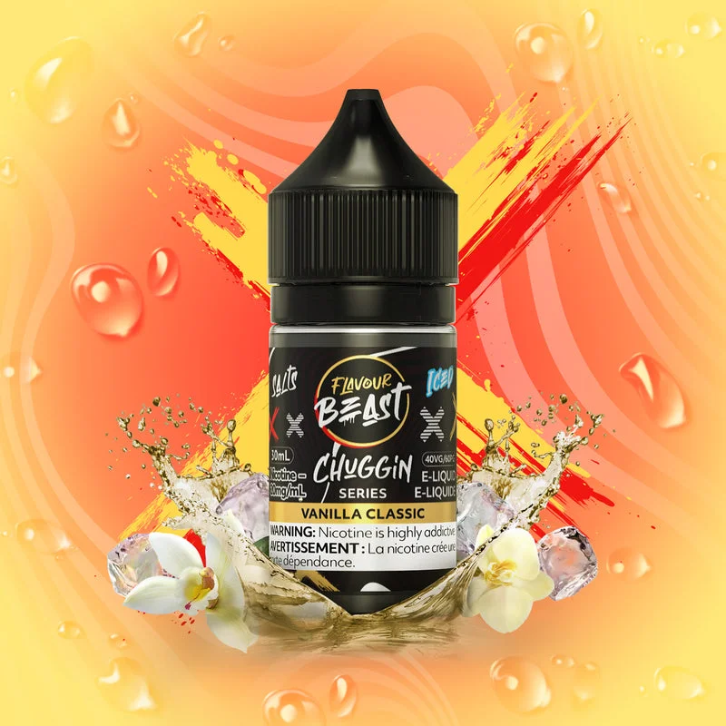 FLAVOUR BEAST 20MG CHUGGIN VANILLA CLASSIC ICED CHUGGIN VANILLA CLASSIC ICED FLAVOUR BEAST E-Liquids 12-20mg available at Puff N Pass Vapes in Abbotsford BC