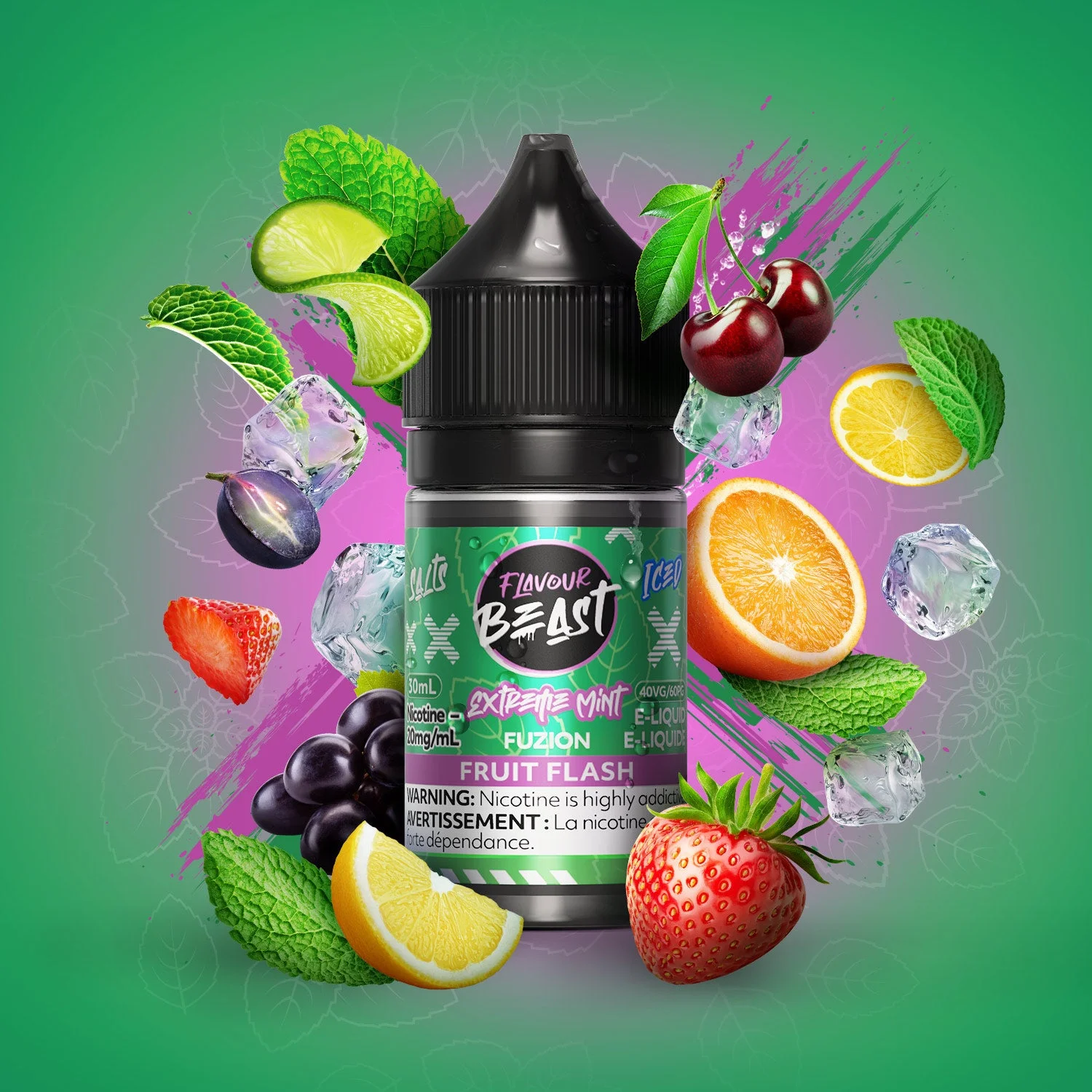 FLAVOUR BEAST 20MG FUZION EXTREME MINT ICED FRUIT FLASH FUZION EXTREME MINT ICED FRUIT FLASH FLAVOUR BEAST E-Liquids 12-20mg available at Puff N Pass Vapes in Abbotsford BC