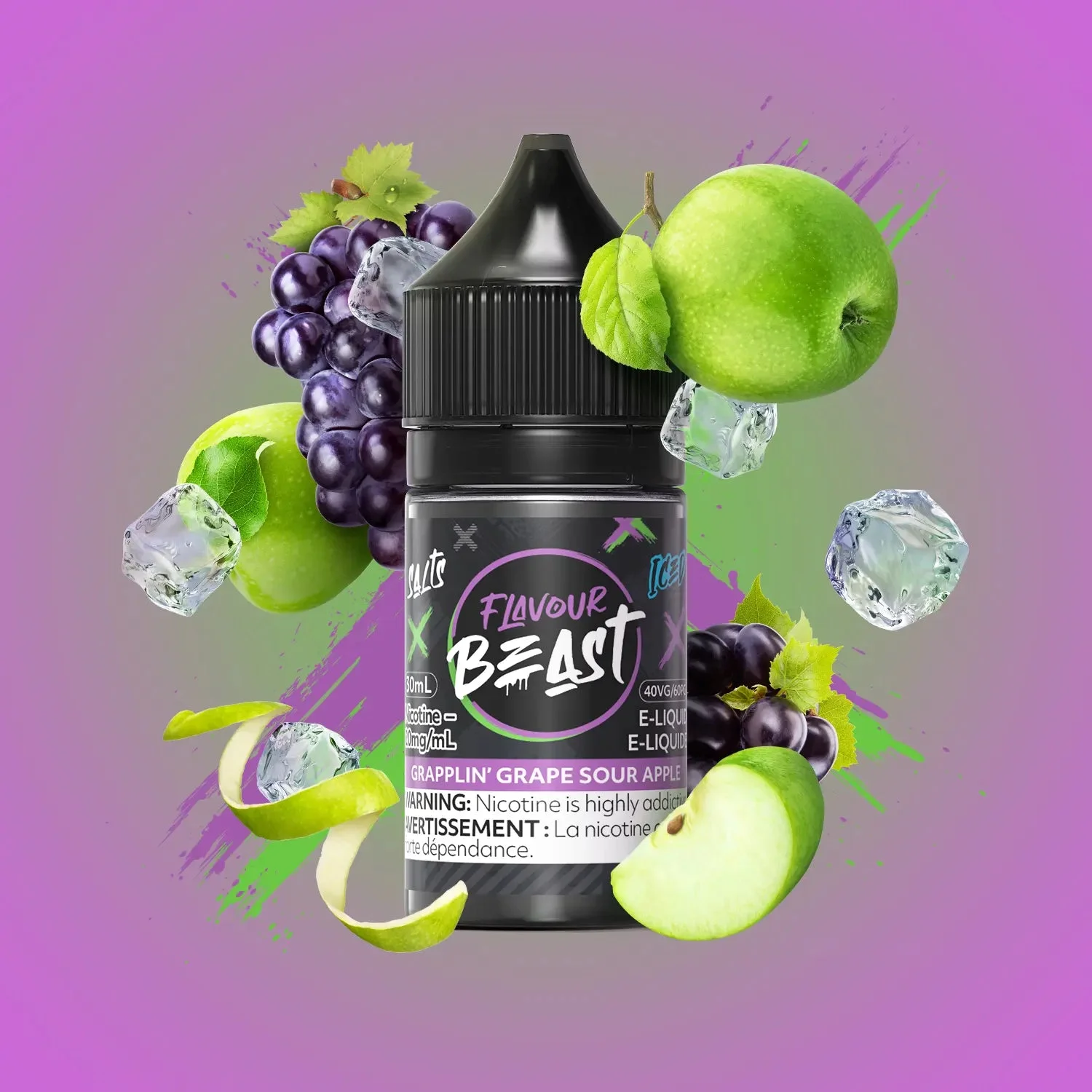 FLAVOUR BEAST 20MG ICED GRAPPLIN GRAPE SOUR APPLE ICED GRAPPLIN GRAPE SOUR APPLE FLAVOUR BEAST E-Liquids 12-20mg available at Puff N Pass Vapes in Abbotsford BC