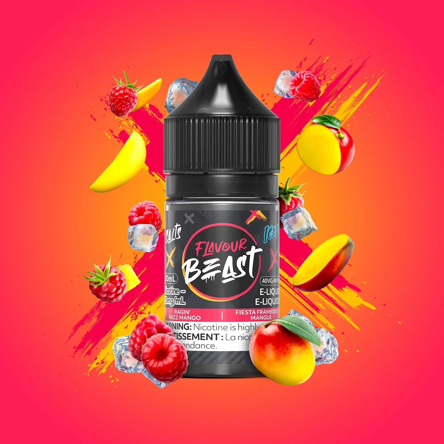 FLAVOUR BEAST 20MG ICED RAGIN RAZZ MANGO ICED RAGIN RAZZ MANGO FLAVOUR BEAST E-Liquids 12-20mg available at Puff N Pass Vapes in Abbotsford BC