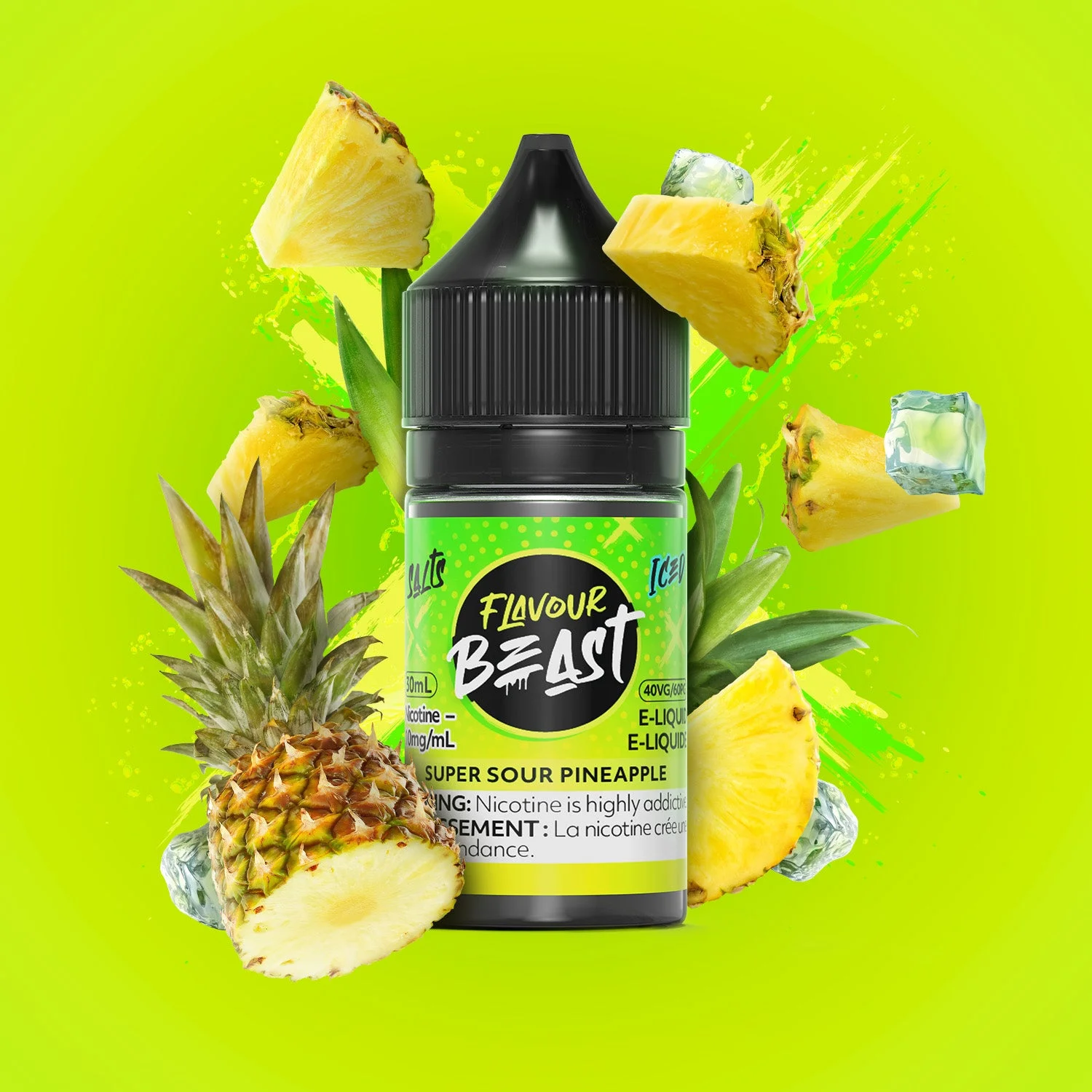 FLAVOUR BEAST 20MG ICED SUPER SOUR PINEAPPLE ICED SUPER SOUR PINEAPPLE FLAVOUR BEAST E-Liquids 12-20mg available at Puff N Pass Vapes in Abbotsford BC