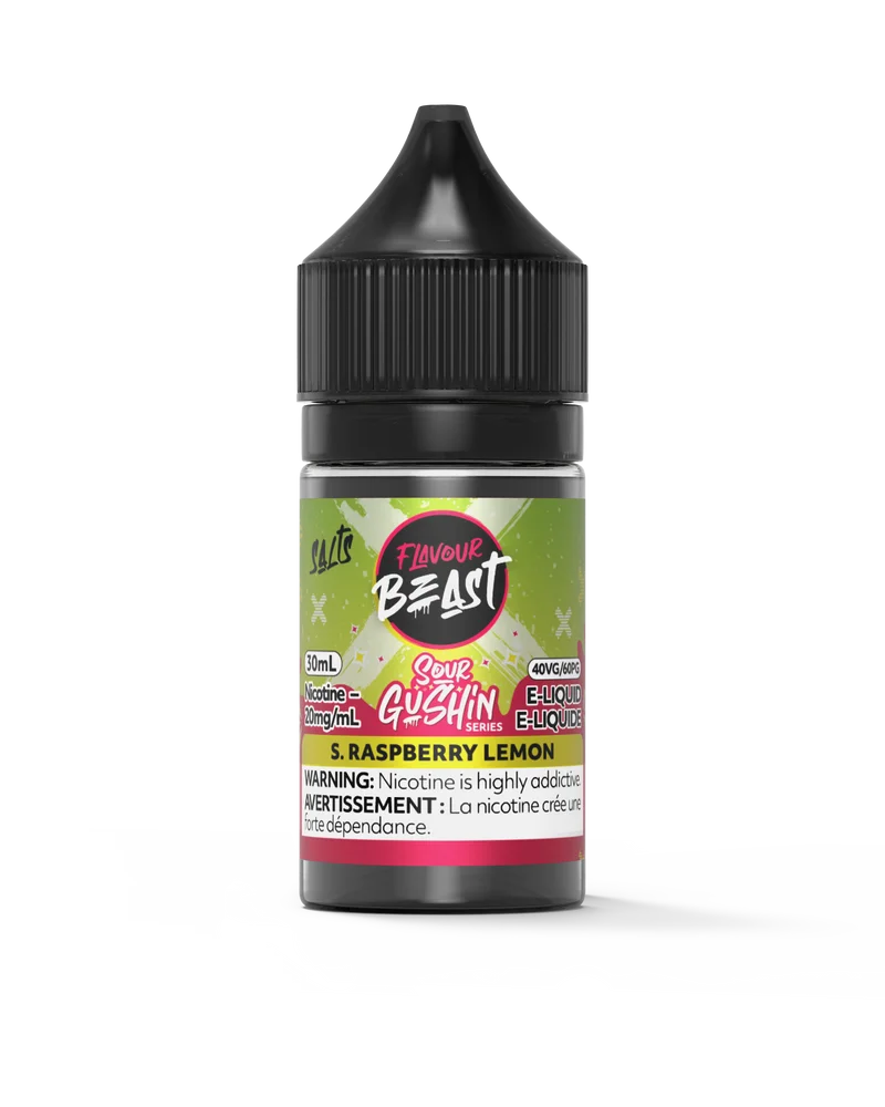 FLAVOUR BEAST 20MG SOUR GUSHIN RASPBERRY LEMON SOUR GUSHIN RASPBERRY LEMON FLAVOUR BEAST E-Liquids 12-20mg available at Puff N Pass Vapes in Abbotsford BC