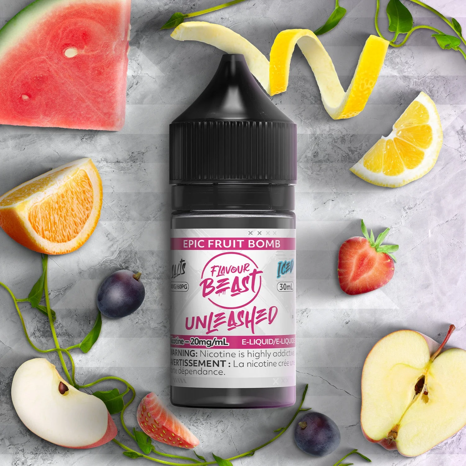 FLAVOUR BEAST 20MG UNLEASHED ICED EPIC FRUIT BOMB UNLEASHED ICED EPIC FRUIT BOMB FLAVOUR BEAST E-Liquids 12-20mg available at Puff N Pass Vapes in Abbotsford BC