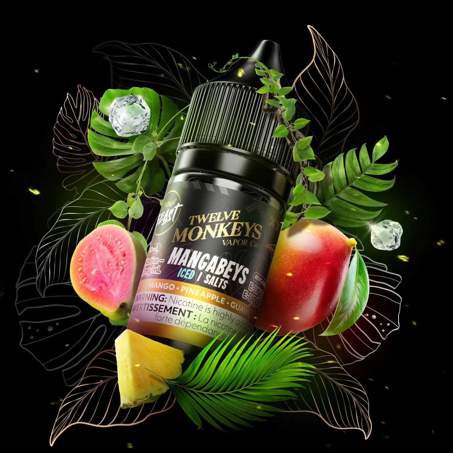 FLAVOUR BEAST X 12 MONKEYS 20MG ICED MANGABEYS 12 MONKEYS ICED MANGABEYS FLAVOUR BEAST E-Liquids 12-20mg available at Puff N Pass Vapes in Abbotsford BC