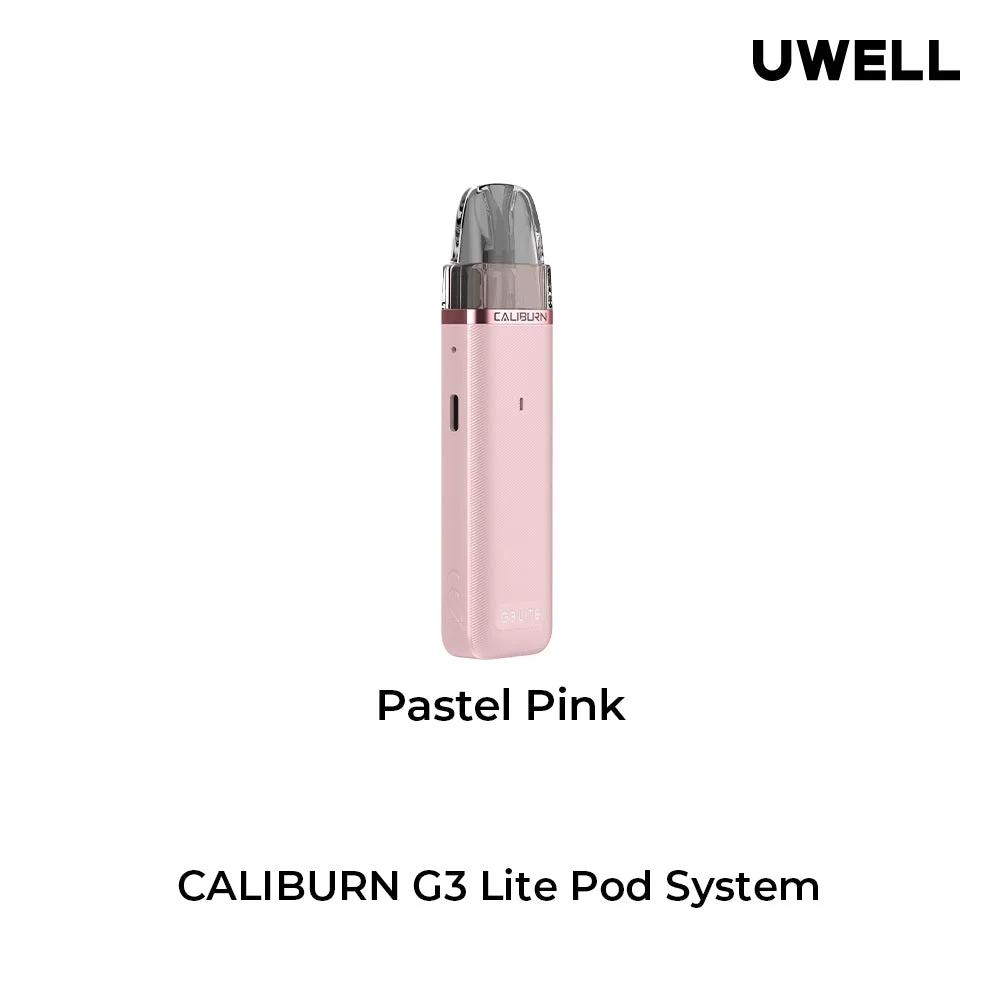 UWELL CALIBURN G3 LITE PASTEL PINK LITE PASTEL PINK UWELL CALIBURN Refillable Vapes available at Puff N Pass Vapes in Abbotsford BC