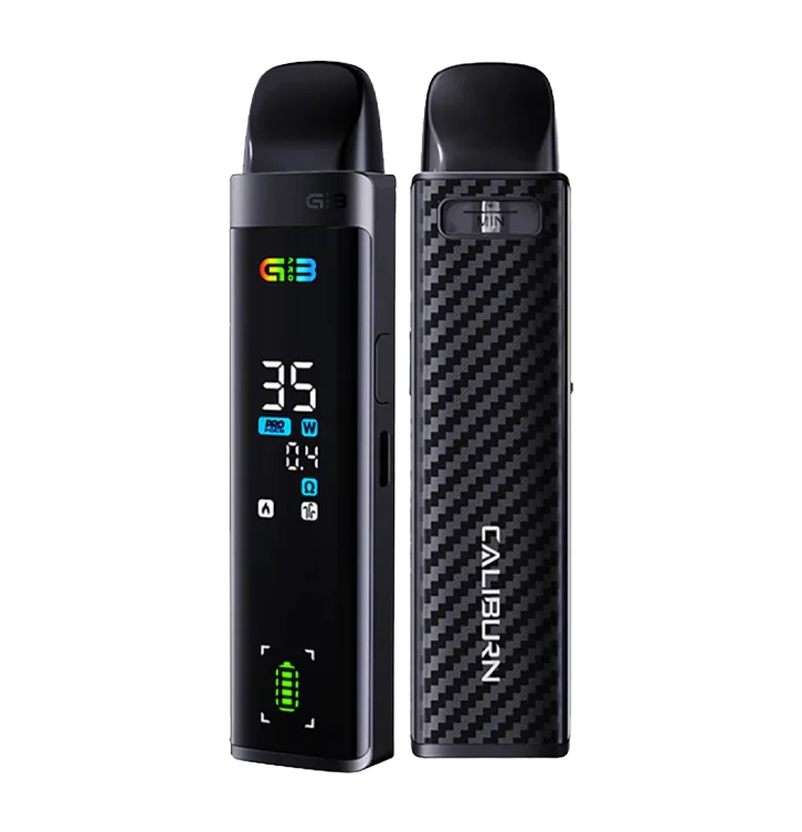 UWELL CALIBURN G3 PRO BLACK CARBON BLACK CARBON UWELL CALIBURN Refillable Vapes available at Puff N Pass Vapes in Abbotsford BC