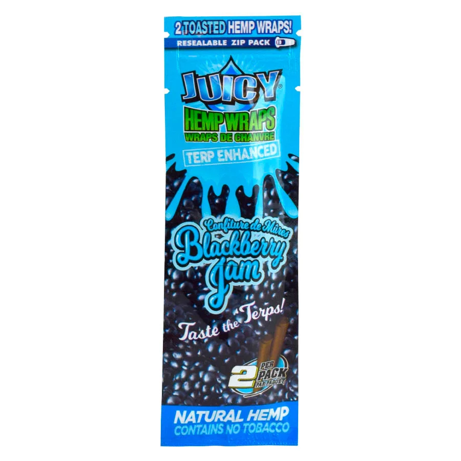 JUICY JAYS HEMP WRAPS 2PK BLACKBERRY JAM JAYS HEMP WRAPS BLACKBERRY JAM JUICY Hemp Wraps & Cones available at Puff N Pass Vapes in Abbotsford BC