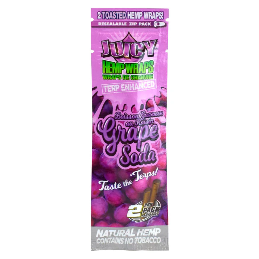JUICY JAYS HEMP WRAPS 2PK GRAPE SODA JAYS HEMP WRAPS GRAPE SODA JUICY Hemp Wraps & Cones available at Puff N Pass Vapes in Abbotsford BC