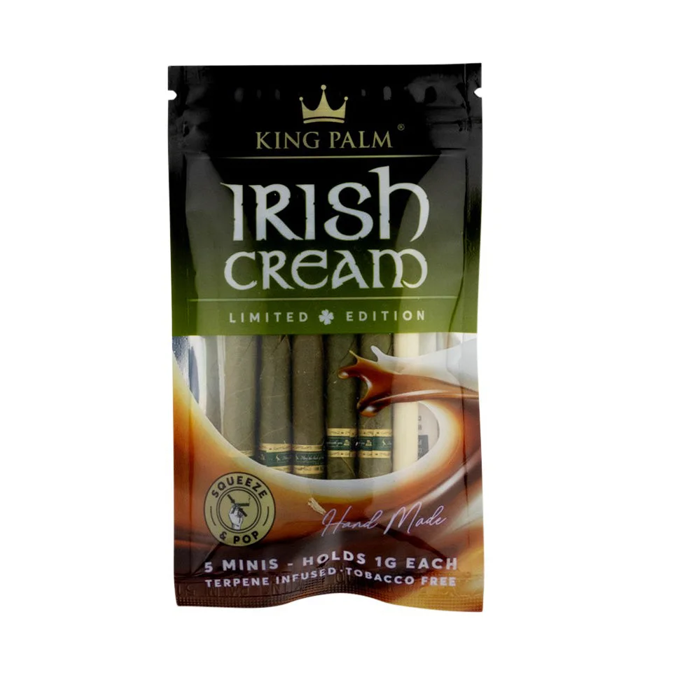 KING PALM IRISH CREAM 5PK IRISH CREAM KING PALM Hemp Wraps & Cones available at Puff N Pass Vapes in Abbotsford BC
