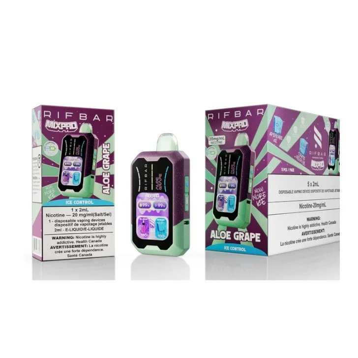 RIFBAR MIXPRO ALOE GRAPE ALOE GRAPE RIFBAR MIXPRO Disposable Vapes available at Puff N Pass Vapes in Abbotsford BC