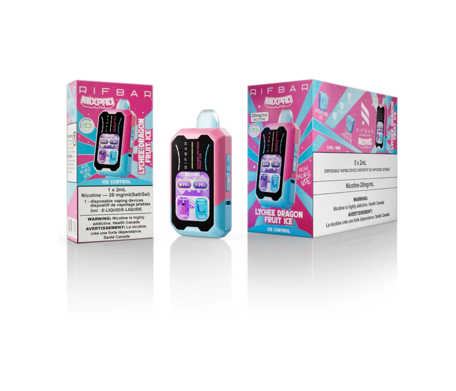 RIFBAR MIXPRO LYCHEE DRAGONFRUIT ICE LYCHEE DRAGONFRUIT ICE RIFBAR MIXPRO Disposable Vapes available at Puff N Pass Vapes in Abbotsford BC