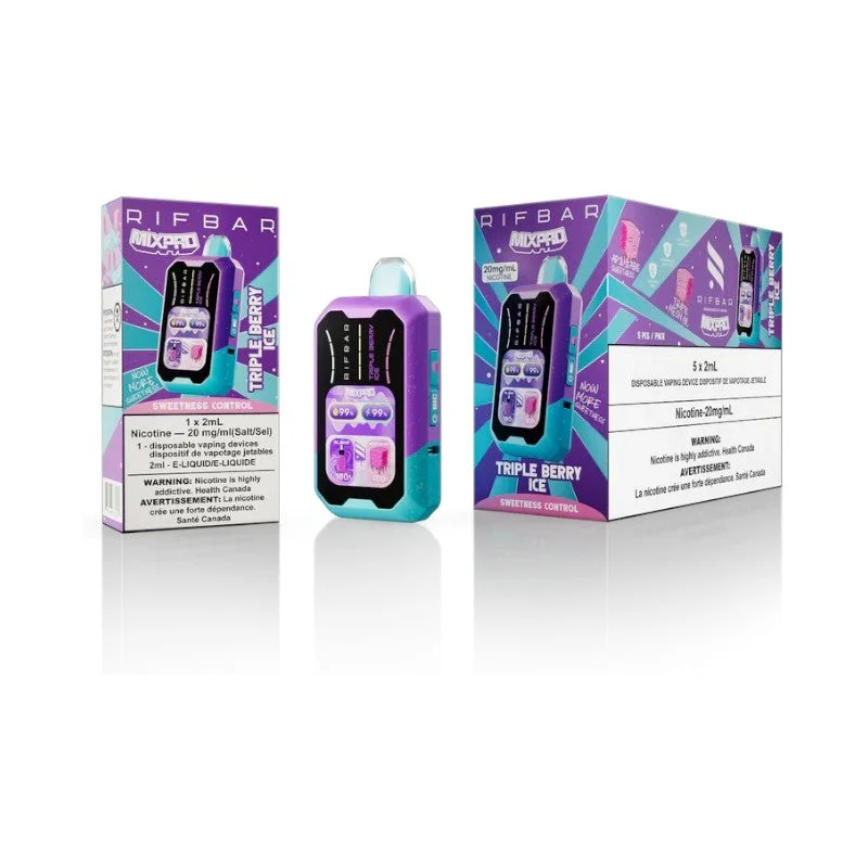 RIFBAR MIXPRO TRIPLE BERRY ICE TRIPLE BERRY ICE RIFBAR MIXPRO Disposable Vapes available at Puff N Pass Vapes in Abbotsford BC