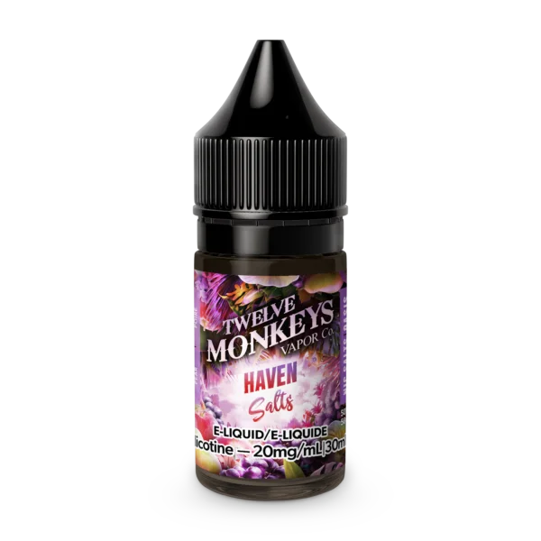 TWELVE MONKEYS 20MG HAVEN HAVEN TWELVE MONKEYS E-Liquids 12-20mg available at Puff N Pass Vapes in Abbotsford BC