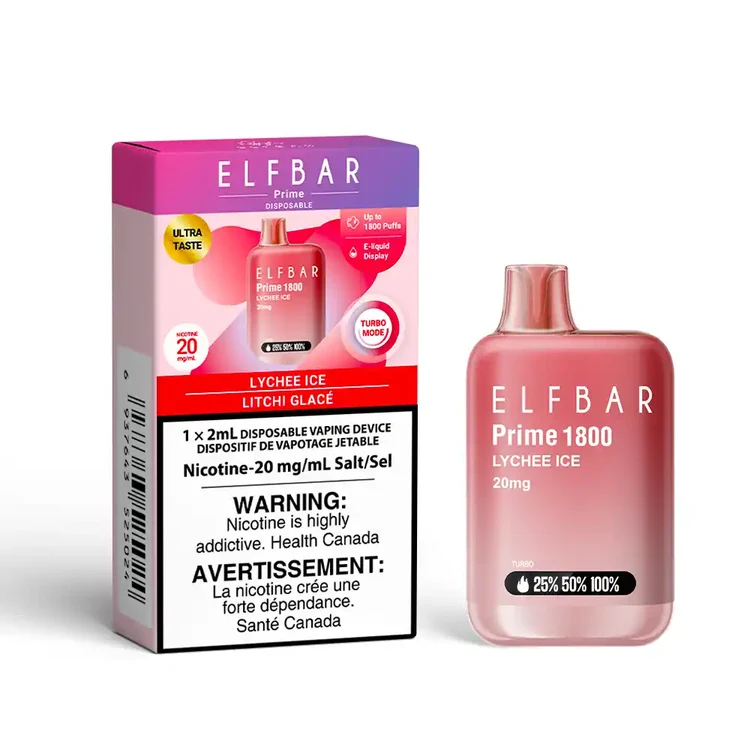 ELFBAR PRIME LYCHEE ICE LYCHEE ICE ELFBAR PRIME Disposable Vapes available at Puff N Pass Vapes in Abbotsford BC