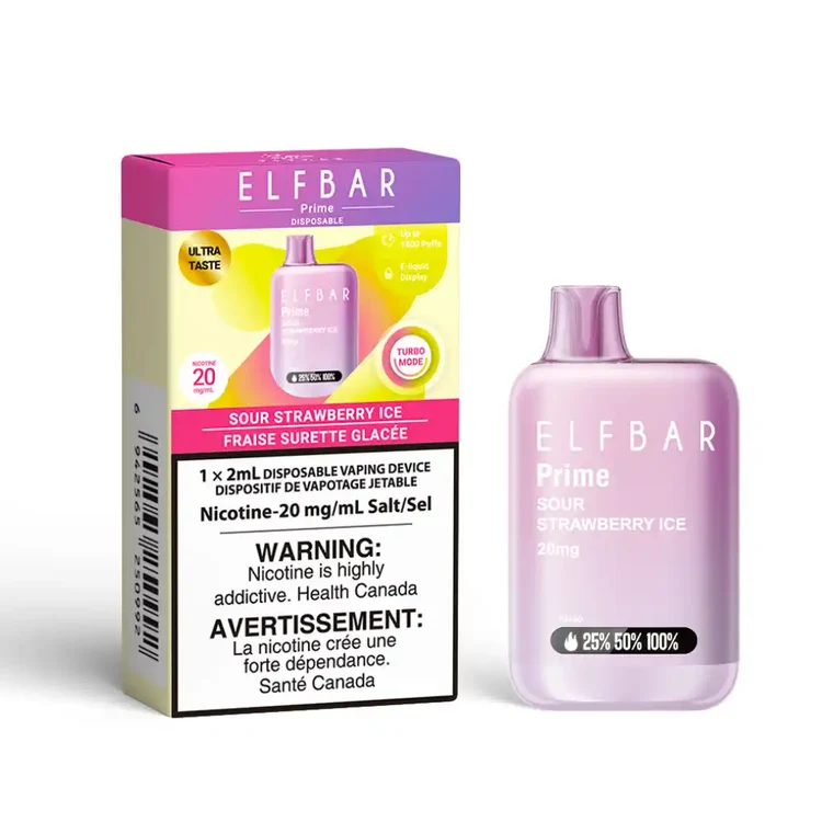 ELFBAR PRIME SOUR STRAWBERRY ICE SOUR STRAWBERRY ICE ELFBAR PRIME Disposable Vapes available at Puff N Pass Vapes in Abbotsford BC