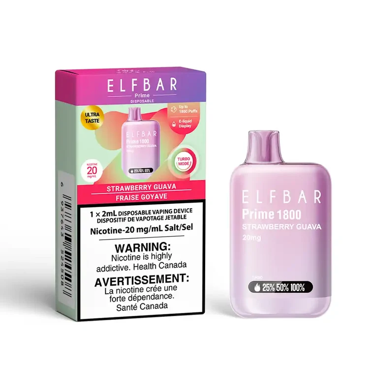 ELFBAR PRIME STRAWBERRY GUAVA STRAWBERRY GUAVA ELFBAR PRIME Disposable Vapes available at Puff N Pass Vapes in Abbotsford BC