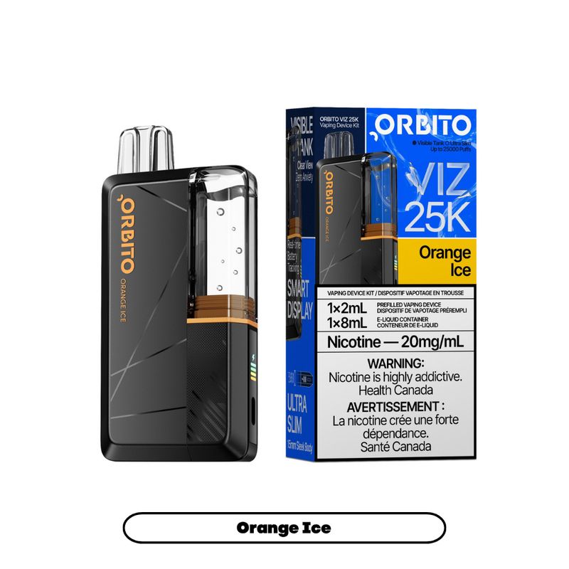 ORBITO VIZ 25K ORANGE ICE ORANGE ICE ORBITO VIZ 25K Disposable Vapes available at Puff N Pass Vapes in Abbotsford BC