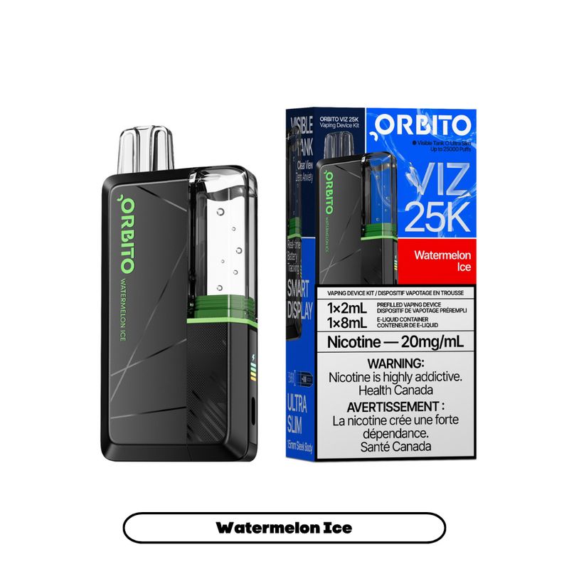 ORBITO VIZ 25K WATERMELON ICE WATERMELON ICE ORBITO VIZ 25K Disposable Vapes available at Puff N Pass Vapes in Abbotsford BC