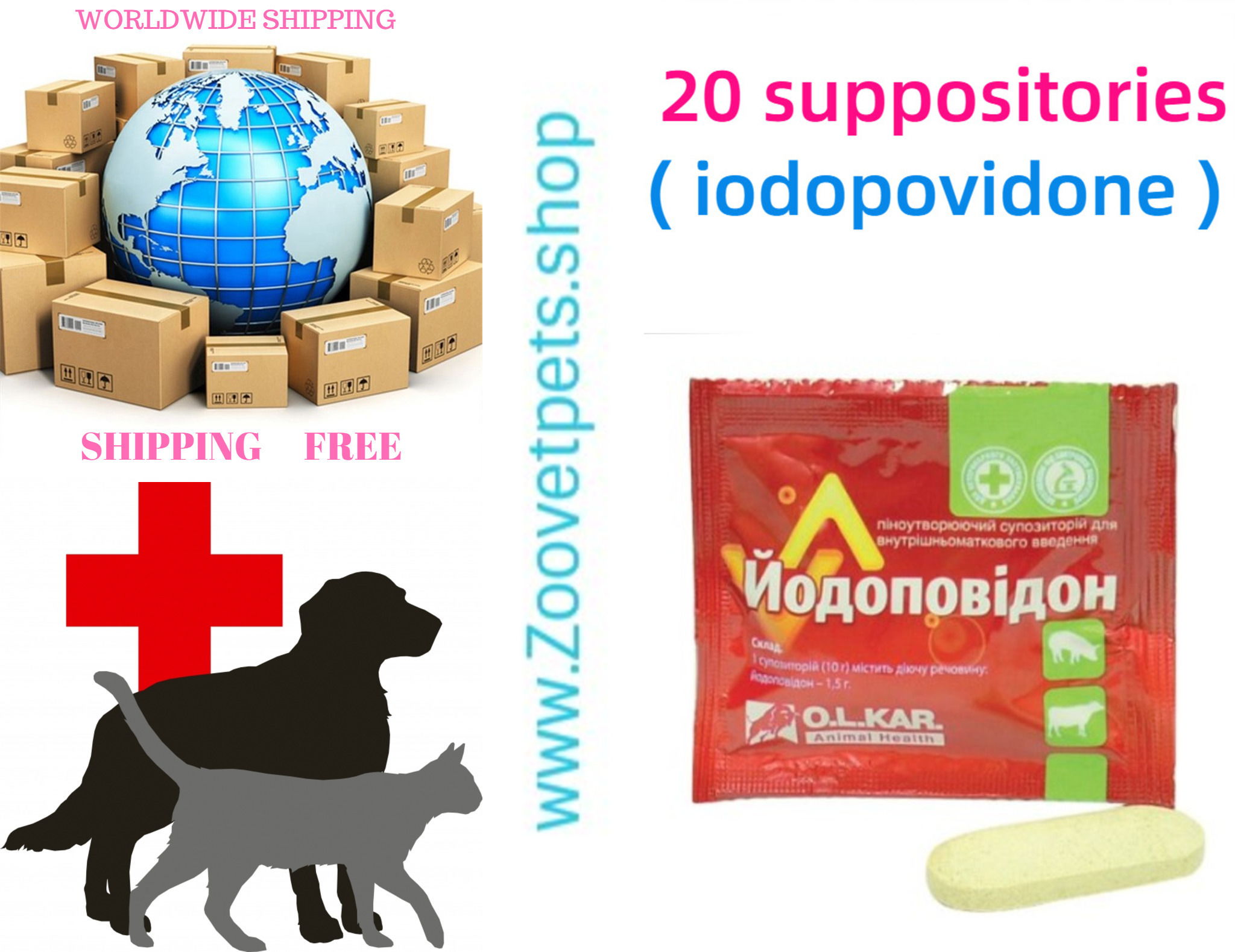 20 suppositories ( iodopovidone ) for the treatment of cows and sows with inflammatory processes in the uterus after delivery, surgical postpartum, abortions, complicated and pathological births, acute postpartum endometritis