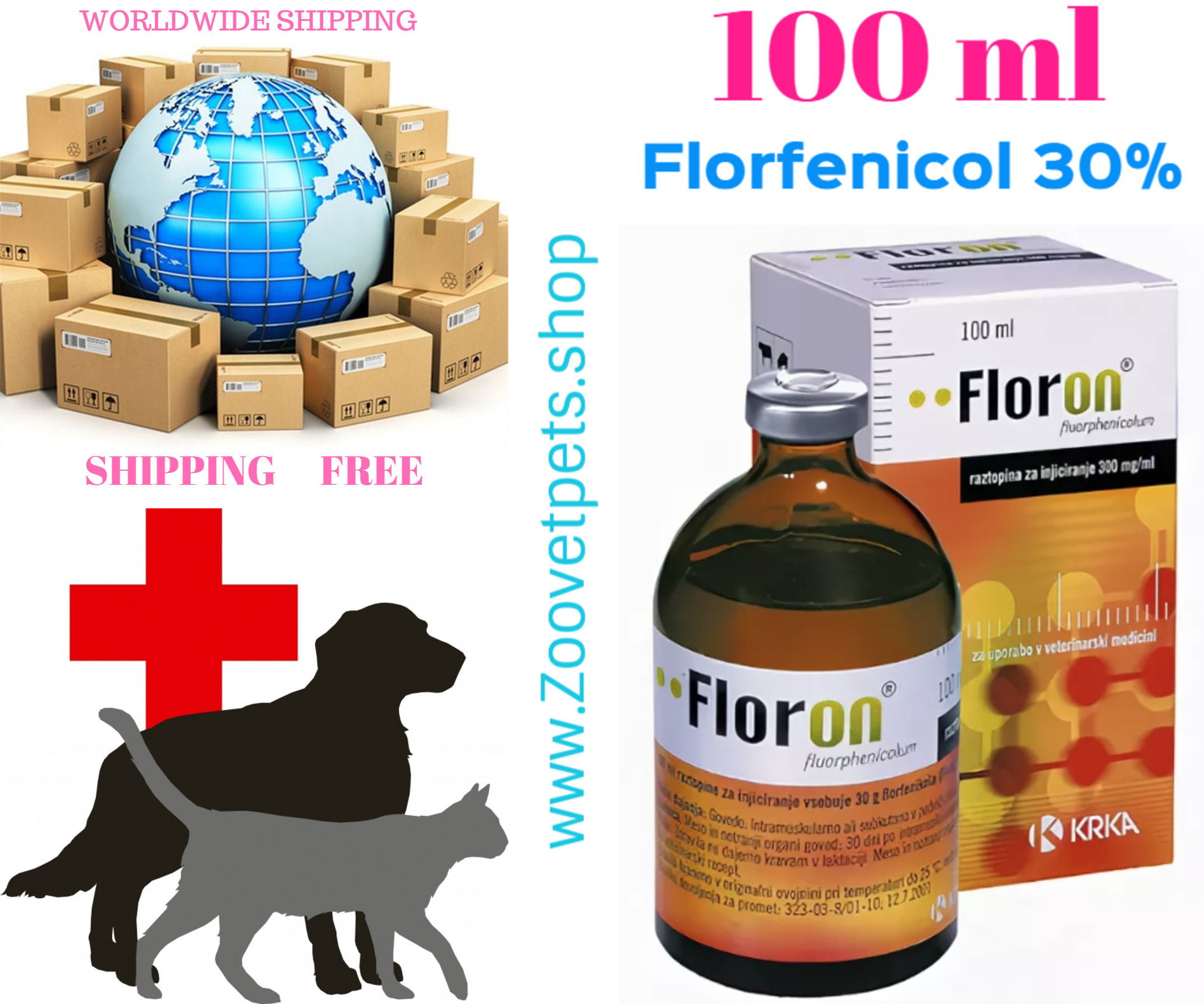 100ml ( Florfenicol 30% ) cattle ,pigs with interdigital necrobacillitis, keratoconjunctivitis, respiratory diseases analog Nuflor®,Norfenicol,Florvio™,Aquaflor®