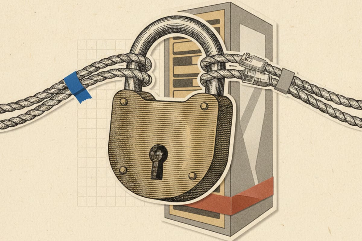 Illustration editoriale : Deux hooks interceptent les fichiers volumineux