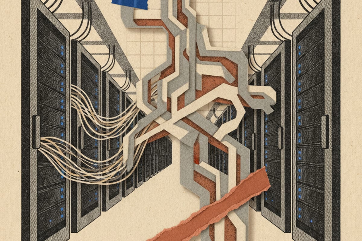Illustration editoriale : L'Europe encadre l'essor énergétique des serveurs